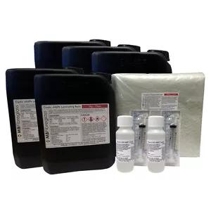 25m² Unpigmented - 25kg Fibreglass Repair Kit Resin & Fibreglass Kit (No Tools) - Picture 1 of 1