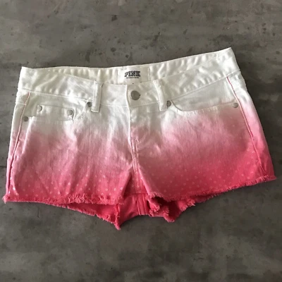 Victoria Secret PINK Micro Mini Denim Jean Shorts 2 Low Rise Cut Off Rave READ - Image 1 of 4