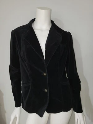 Blazer de terciopelo talla 4 para mujer chaqueta negra básica escolar Newport News Jeanology  Foto 1 de 4