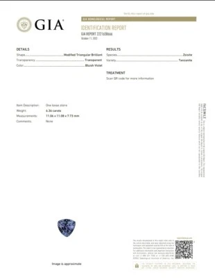 🤩💥Impresionante corte trillonario de tanzanita de 6,36 quilates certificado GIA - natural sin calefacción Foto 1 de 4