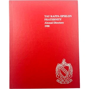 Directorio de ex alumnos de la fraternidad TAU KAPPA EPSILON 1988 - Libro de tapa dura - Imagen 1 de 4