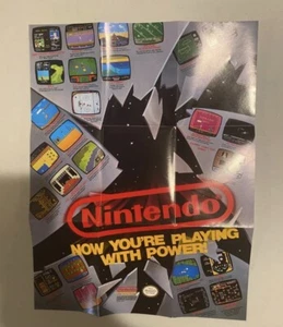 Vintage Nintendo NOW YOUR'E PLAYING WITH POWER NINTENDO NES POSTER INSERT NES - Picture 1 of 2