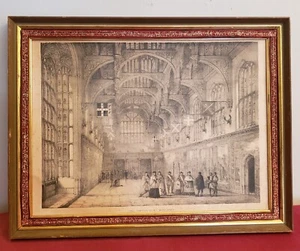 Joseph Nash Lithograph. Hall Hampton Court. Middlesex 1841 - Picture 1 of 22