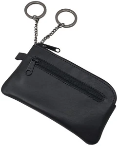 Große Rindleder Schlüsseltasche Schlüsseletui Schlüsselmäppchen in Schwarz - Bild 1 von 3