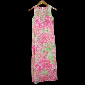 Lilly Pulitzer Mini Carlotta Maxi Dress Girls 10 Koala Me Maybe Zip Up Slits - Picture 1 of 8