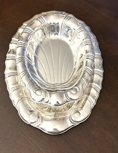 Set Of 2-Rogers Bros NEPTUNE  Large Platter/tray And Oval Dish - Picture 1 of 12
