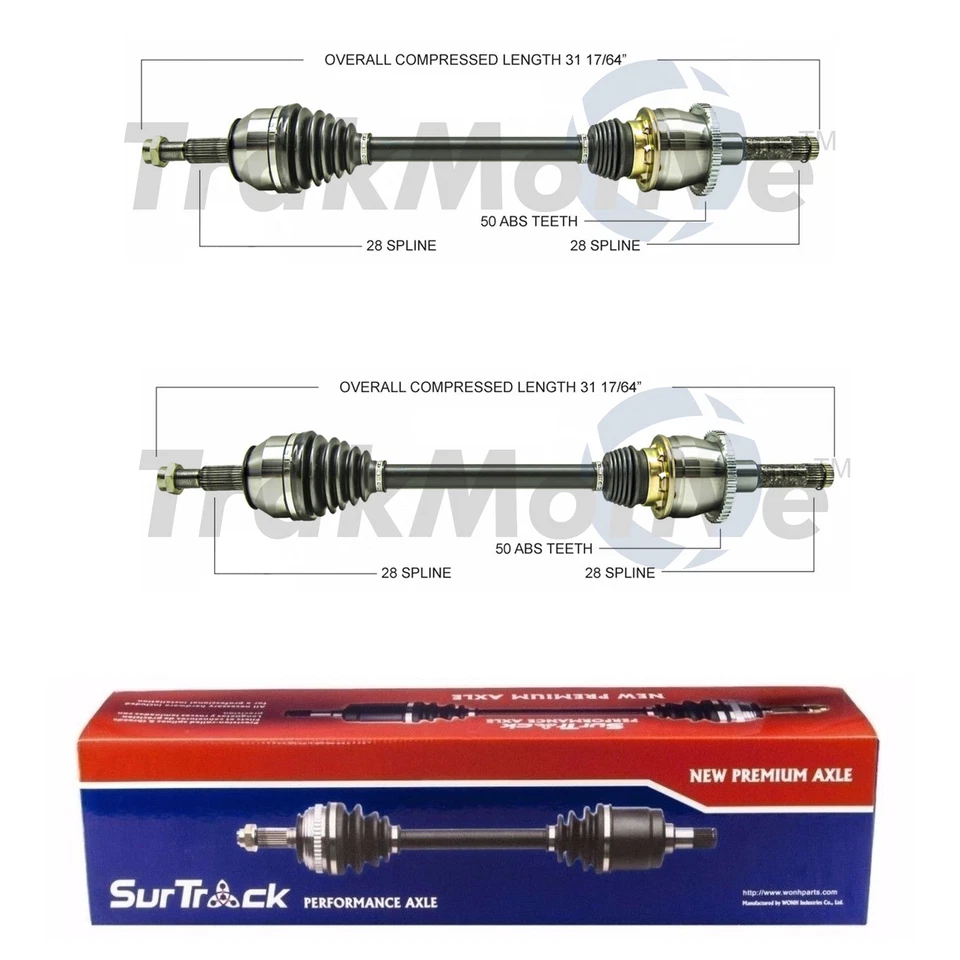 Juego de 2 ejes de eje trasero CV SurTrack para Ford Mustang 1999-1999 Foto 1 de 1