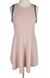 xhilaration Womens Skater Dress Size L Crew Neck Sleeveless Stretch Pink 222A - Picture 1 of 6