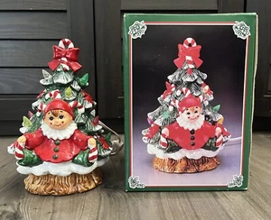 Vintage Christmas Fine Ceramic Jester on Tree Nite Lite Light Up Tree - Picture 1 of 14