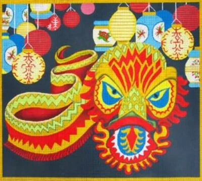 Needlepoint Handpainted Amanda Lawford Chinese New Year 15x13 - Image 1 of 4