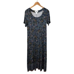 The Vermont Country Store Maxi Dress Boho Lagenlook Gray Paisley Size Small Soft - Picture 1 of 7
