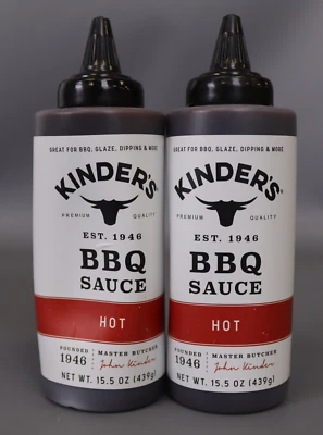 KINDER'S Kinder s Hot Barbecue Sauce for Dipping and Saucing 15.5 oz [ Pack of 2 ]
