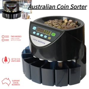 Australian Coin Sorter LED DIS Automatic Electronic Counter Machine With 8 Tubes - Picture 1 of 12