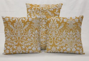 Gold Floral Damask Pillowcase / Pillow Cover (Many Sizes) - Picture 1 of 4