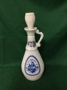 1963 Jim Beam Decanter Blue Sailboat Wind Mill Bottle Empty milk glass Excellent - Picture 1 of 4