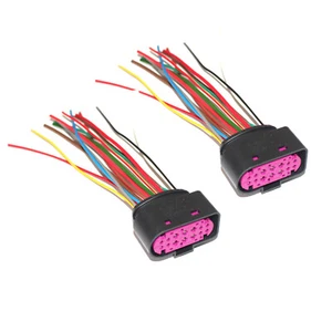 2x Pre-Wired Headlight Xenon 14 Pin  Connectors 1J0973737 for VW Audi Skoda Seat - Picture 1 of 1