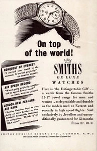 Smiths Deluxe Watches Print Ad 1953 Smiths English Clocks London - Picture 1 of 1