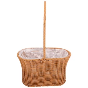 Woven Basket Flower Storage Basket Gift Basket Hand Woven Flower Basket with - Picture 1 of 12