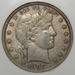 1907-S NGC AU55 BARBER HALF DOLLAR - Picture 1 of 4