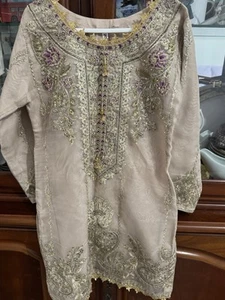 Indian Pakistani Girls Eid Party Embroidered Sharara Shirt Size 7-8 - Picture 1 of 8