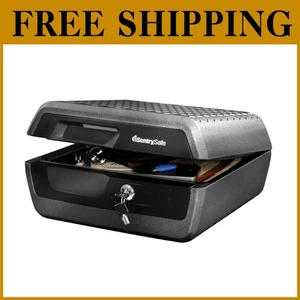 Cassetta di sicurezza per documenti impermeabile ignifuga, serratura a chiave, 0,36 piedi cu - Foto 1 di 10