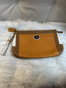 Y2K Coach  Wristlet Large Color Block Turn Lock  11x7! Carrie Clutch Free Ship! - Picture 1 of 12