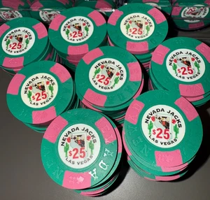 100 - Nevada Jacks -$25 Poker Chips - Near Mint Condition - Picture 1 of 6