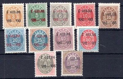 ISLAND 1902 24B-33B,34A ** POSTFRISCH mit 34 geprüft BPP (M6107 - Bild 1 von 3