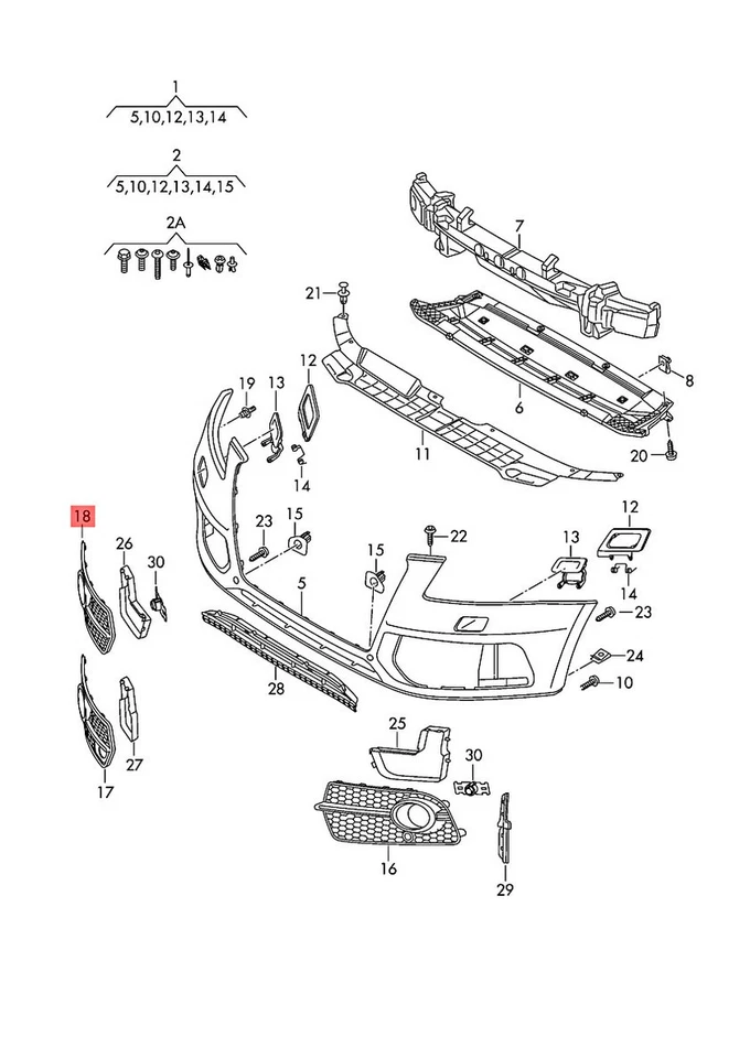 Rejilla guía de aire original AUDI Q5 8RB negro satinado/negro mate 8R0807682MZDE Foto 1 de 1