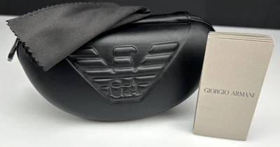 GIORGIO ARMANI Estuche Rígido Gafas de Sol Negro con Lente Paño NUEVO Foto 1 de 2