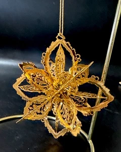 Danbury Mint ~ Adorno 3D COPO DE NIEVE 2001 - Oro 23kt - Imagen 1 de 9