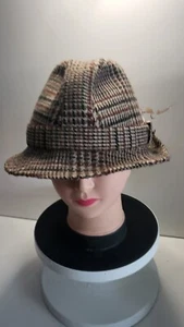 Kangol Vintage 1960s Trilby Hat Size 56 cm Medium Tweed Newmarket - Picture 1 of 6