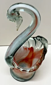 Vintage Murano Style Hand Blown Glass Swan Sculpture Figurine Decorative - Picture 1 of 12