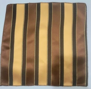 Brown Striped 10" Polyester Pocket Square - Picture 1 of 9