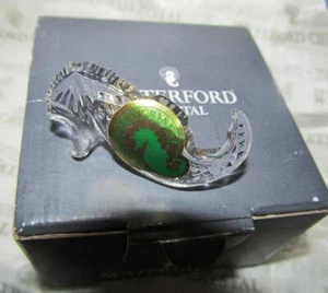 WATERFORD 1 3/4" Crystal SEAHORSE BROOCH NEW in Box - Picture 1 of 4