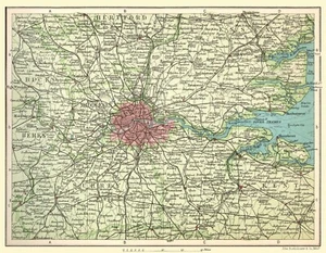 Railway Map of Environs of London 1908 1000 Pc Jigsaw Puzzle 690mm x 480mm (jg) - Picture 1 of 1
