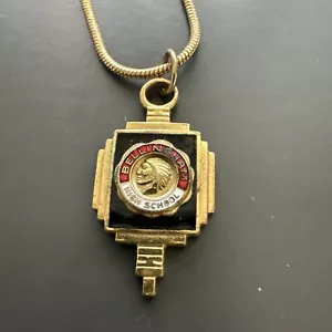 Vintage Bellingham Highschool Gold Filled Enameled Pendant with Necklace - Picture 1 of 4