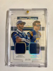 2017 PANINI NATIONAL TREASURES RACING TEAMMATES HOLO SILVER JOHNSON ELLIOTT /20 - Picture 1 of 2