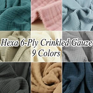 Hexa Gauze Crinkle Washed Cotton Fabric Winter Baby Cloth Blanket Muslin 58"w - Picture 1 of 34