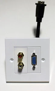 VGA & Stereo RCA Multi Media Modular Faceplate Projector/TV/Office/Home/Audio - Picture 1 of 2
