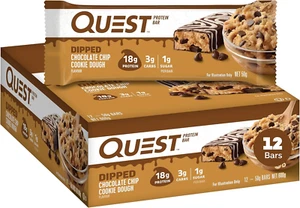 Quest Nutrition Dipped Chocolate Chip Cookie Dough Protein Bars, High Protein... - Picture 1 of 12