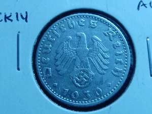 CK-14: alemán 3er Reich-nazi, aluminio 50 Pfennig 1939 G, mejor fecha/como nuevo - Imagen 1 de 2