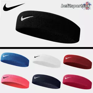 NIKE SWOOSH HEADBAND SWEATBAND HAIRBAND SOFT COTTON TENNIS TRAINING SPORTS RUN - Picture 1 of 8