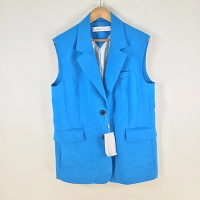 NEW Bershka womens blazer vest size M blue sleeveless 109527 - Image 1 of 4