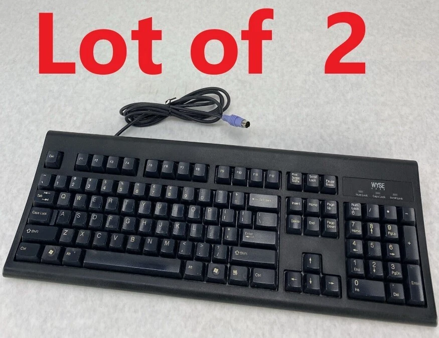Lot( 2 ) WYSE KB-3923 PS/2 Clacky Keys No Frills Keyboard Grade B - Image 1 of 4