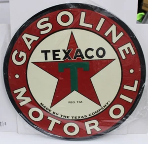 Vintage Texaco Gasoline Motor Oil Rare Advertising 24" Oval Shaped Sign Décor - Picture 1 of 2