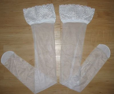 NUEVO - SANDALIA DE ENCAJE BLANCO TRANSPARENTE HASTA EL MUSLO TRANSPARENTE MEDIAS PARA PIES  Foto 1 de 2