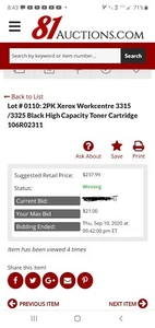 Xerox Workcentre 3315 /3325 Black High Capacity Toner Cartridge 106R02311 - Picture 1 of 4