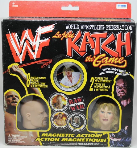 WWF WWE Katch the Game Stone Cold Steve Austin Sable Gangrel Magnetic Action Cover