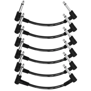 6er Pack 6-Zoll-Gitarre Patch-Kabel Gitarre Effekt Pedal Kabel schwarz - Bild 1 von 7